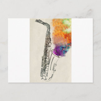 Saxophone Heilung Postkarte