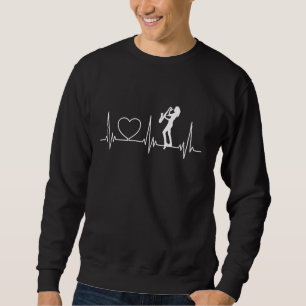 Saxophone Herzschlagdesign Frauen Sax spielen Sweatshirt