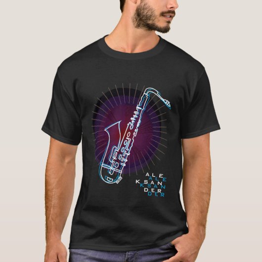 Saxophone Illustration Cool Moderne Kunst Saxophon T-Shirt (Vorderseite)