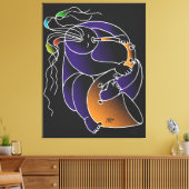 Saxophone in C major - Ink drawing and digital man Leinwanddruck (Insitu (Wohnzimmer))