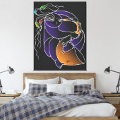 Saxophone in C major - Ink drawing and digital man Leinwanddruck (Insitu (Schlafzimmer))