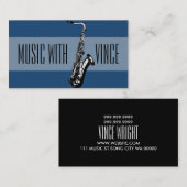 Saxophone Instructor Music Studio Business Card Visitenkarte (Vorne/Hinten)