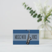 Saxophone Instructor Music Studio Business Card Visitenkarte (Stehend Vorderseite)