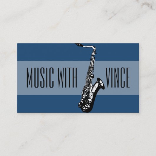 Saxophone Instructor Music Studio Business Card Visitenkarte (Vorderseite)