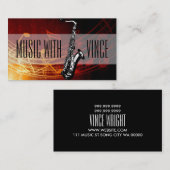 Saxophone Instructor Music Studio Business Card Visitenkarte (Vorne/Hinten)