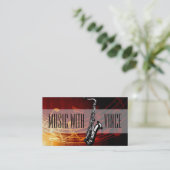 Saxophone Instructor Music Studio Business Card Visitenkarte (Stehend Vorderseite)