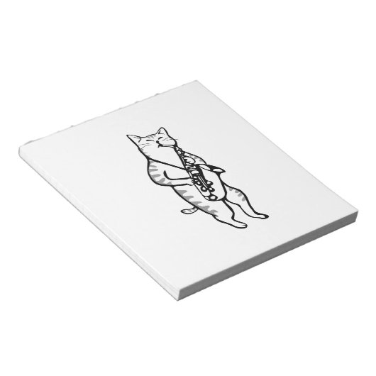 Saxophone Instrument Music Jazz Cat Post-it Notes Notizblock (angewinkelt)