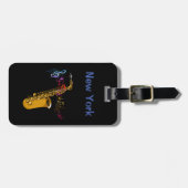 Saxophone Jazz in New York Gepäckanhänger (Vorderseite horizontal)