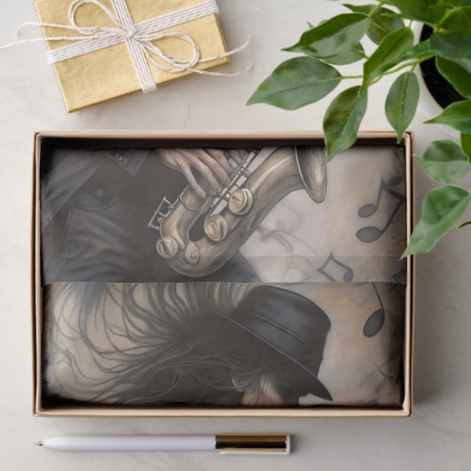 Saxophone & Jazz Music Lovers Decoupage Seidenpapier (Geschenk)