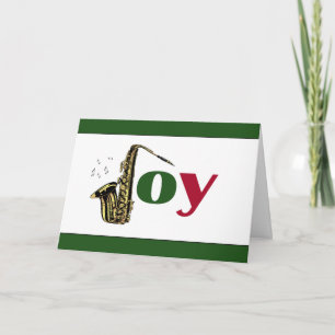 Saxophone Joy Red Green Feiertagskarte