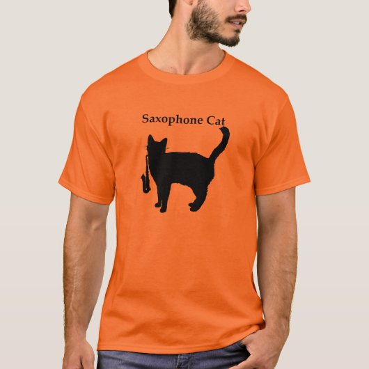 Saxophone-Katzen-T - Shirt (Vorderseite)