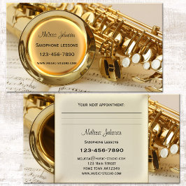 Saxophone Lektionen Terminierung Visitenkarte Terminkarte
