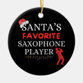 Saxophone-Lieblings-Spieler des Weihnachtsmanns Keramik Ornament (Vorne)