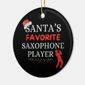 Saxophone-Lieblings-Spieler des Weihnachtsmanns Keramik Ornament (Links)