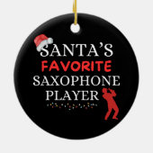 Saxophone-Lieblings-Spieler des Weihnachtsmanns Keramik Ornament (Hinten)