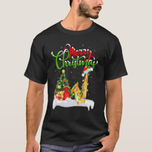 Saxophone Lover Xmas Lighting Santa Saxophone Chri T-Shirt