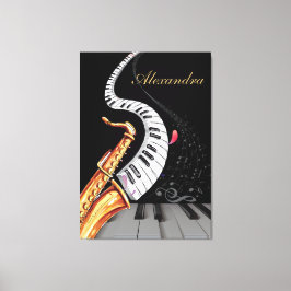 Saxophone Luxury Personalisiert Piano Musiknote Leinwanddruck