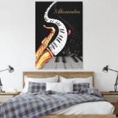 Saxophone Luxury Personalisiert Piano Musiknote Leinwanddruck (Insitu (Schlafzimmer))