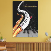 Saxophone Luxury Personalisiert Piano Musiknote Leinwanddruck (Insitu (Wohnzimmer))