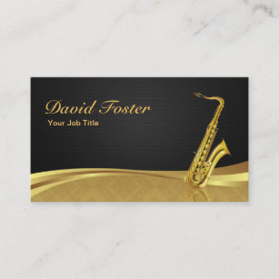 Saxophone Messinginstrument Eleganter Goldschatten Visitenkarte