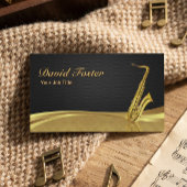 Saxophone Messinginstrument Eleganter Goldschatten Visitenkarte
