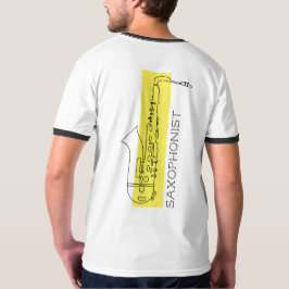 Saxophone minimalistische Kontur + Gelbsächsische  T-Shirt