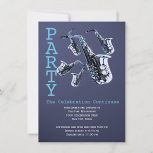 Saxophone Music Bar Mitzvah Empfang Einladung