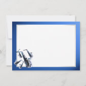 Saxophone Music Blue Vielen Dank Flachkarte Mitteilungskarte (Rückseite)