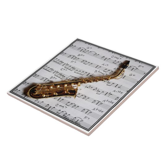 Saxophone Music Customizable Tile Fliese (Seite)