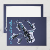 Saxophone Music Danke, dass Sie eine Flachkarte ha Dankeskarte (Vorne/Hinten)