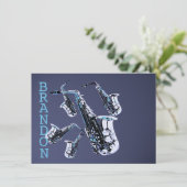 Saxophone Music Danke, dass Sie eine Flachkarte ha Dankeskarte (Stehend Vorderseite)