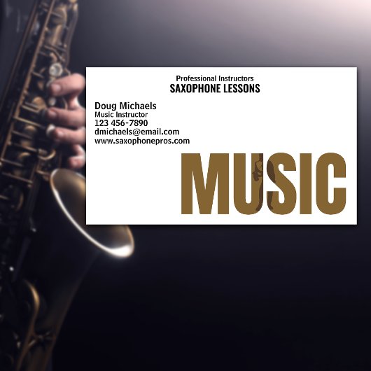 Saxophone Music Instructor Visitenkarte