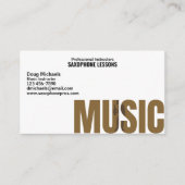Saxophone Music Instructor Visitenkarte (Vorderseite)