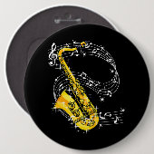 Saxophone Music Jazz Saxophon Button (Vorne & Hinten)