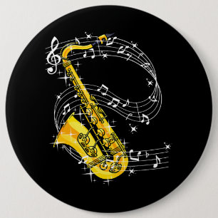 Saxophone Music Jazz Saxophon Button