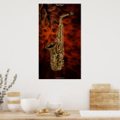 SAXOPHONE Music Lover Fraktal Art Poster (Küche)