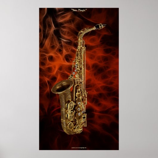 SAXOPHONE Music Lover Fraktal Art Poster (Vorne)