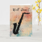 Saxophone Music Performance Herzlichen Glückwunsch Karte (Gelbe Blume)