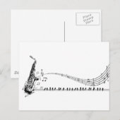 Saxophone Music Postkarte (Vorne/Hinten)