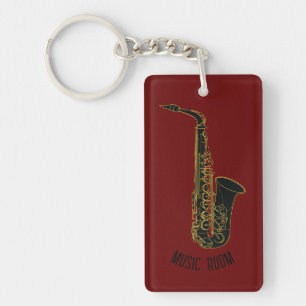 Saxophone Music Room (individuell einstellbar) Schlüsselanhänger