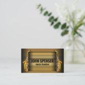 Saxophone Music Teacher Retro Business Card Visitenkarte (Stehend Vorderseite)