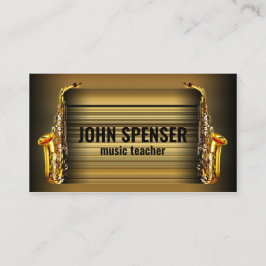 Saxophone Music Teacher Retro Business Card Visitenkarte