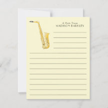 Saxophone Musician Band Lehrer Danke Karte