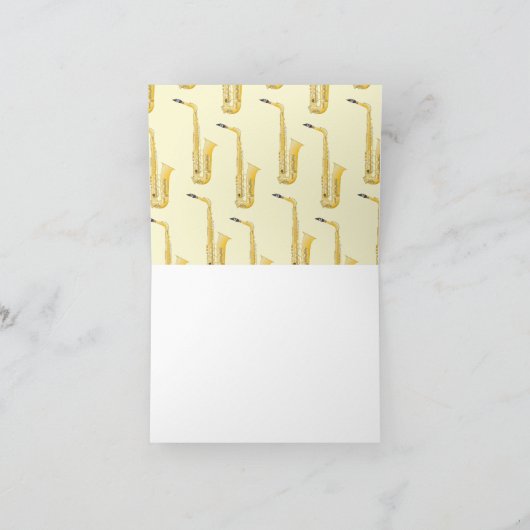 Saxophone Musician Band Teacher Note Card (Innenseite)