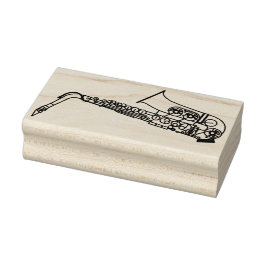 Saxophone Musician Band Teacher Rubber Stamp Gummistempel