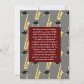 Saxophone Musician Graduation Party Music Einladung (Rückseite)