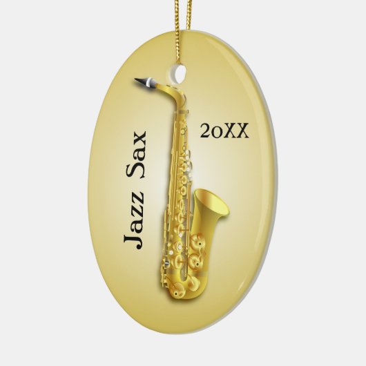 Saxophone Musiker Custom Foto Ornament (Links)