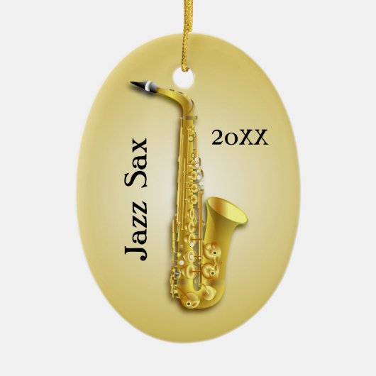 Saxophone Musiker Custom Foto Ornament (Vorne)