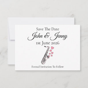 Saxophone Musiker Wedding Save the Date