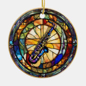 Saxophone Musikinstrument Keramik Ornament (Vorne)